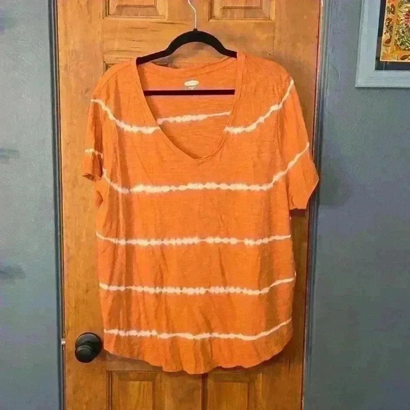 Orange and White Tye Dye Tee - Picture 2 of 4